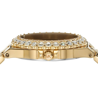 Michael Kors Lennox MK7394 Gold-Tone Watch with Pavé Leopard Print Dial
