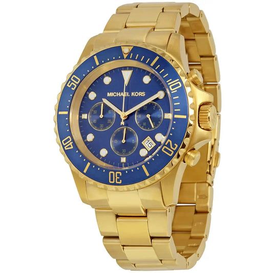 Michael Kors MK8267 Men’s Blue Dial Gold Stainless Steel Everest Chronograph Watch