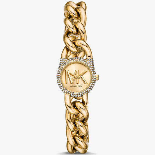 Michael Kors Empire MKO1067 Gold Dial Gold-Tone Chain Link Women's Watch