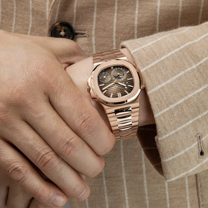Patek Philippe Nautilus Moonphase Rose Gold Brown Dial 40mm  - Mirror Original