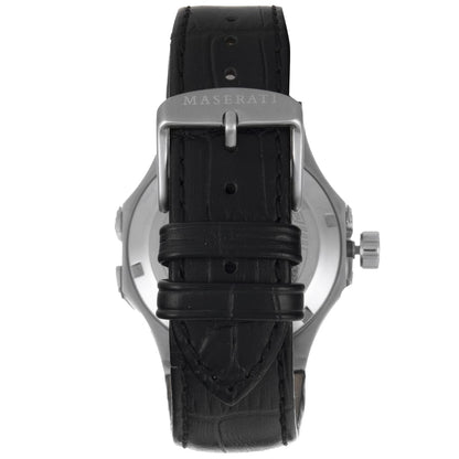 Maserati Potenza R8821108031 Silver-Tone Black Skeleton Automatic Men's Watch