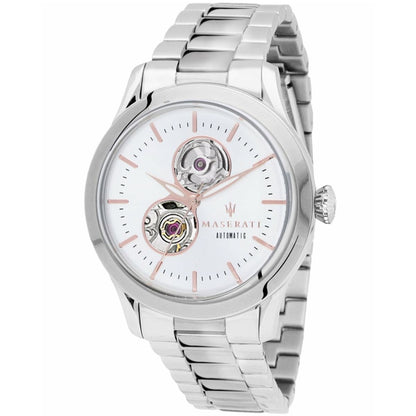 Maserati Tradizione R8823125001 Silver White Open Heart Automatic Men's Watch