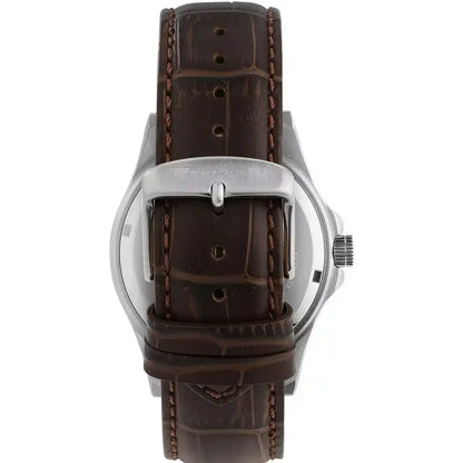 Maserati Competizione R8851100004 Silver Blue Dial Brown Leather Men's Watch