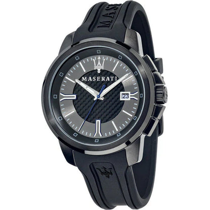 Maserati Sfida R8851123004 Black Carbon Fiber Dial Rubber Men's Watch