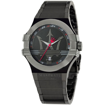 Maserati Potenza R8853108003 Men's Black Stainless Steel Big Logo Watch