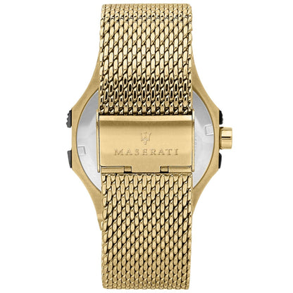 Maserati Potenza R8853108006 Gold Matte Black Dial Mesh Men's Watch