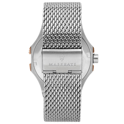 Maserati Potenza R8853108007 Two-Tone Silver Rose Gold Mesh Men's Watch