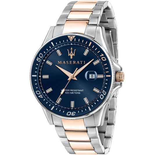 Maserati Sfida R8853140003 Two-Tone Rose Gold Blue Dial Men's Watch