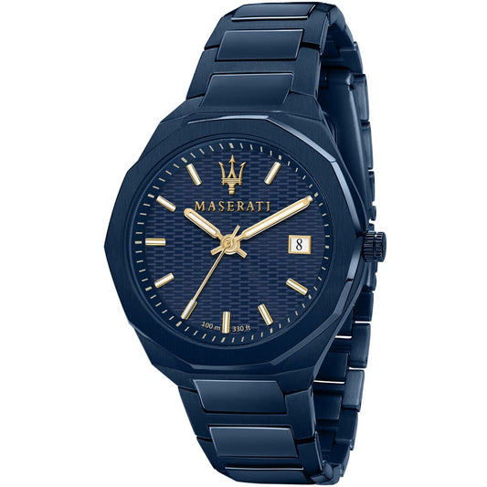 Maserati Stile Blue Edition R8853141001 All Blue Gold Accents Men's Watch