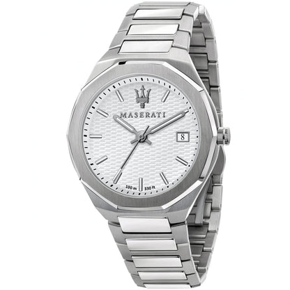 Maserati Stile R8853142005 Silver Waffle Dial Integrated Metal Men's Watch