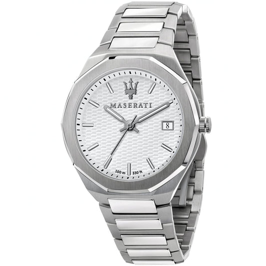 Maserati Stile R8853142005 Silver Waffle Dial Integrated Metal Men's Watch
