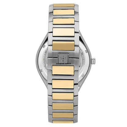 Maserati Stile R8853142008 Two-Tone Silver Gold Blue Waffle Dial Men's Watch