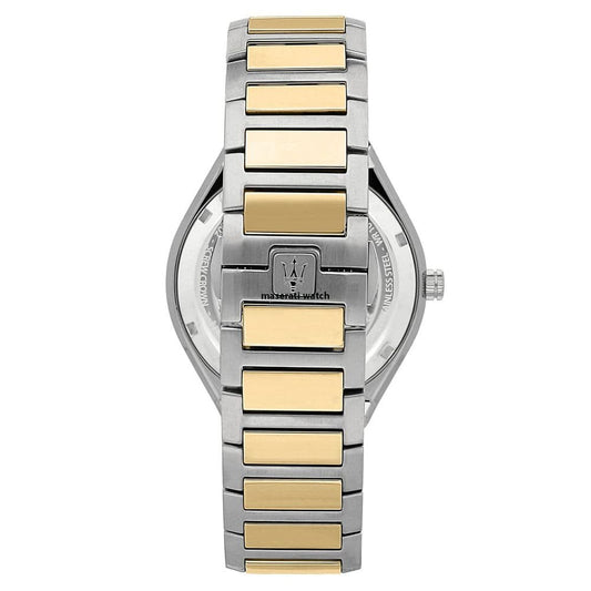 Maserati Stile R8853142008 Two-Tone Silver Gold Blue Waffle Dial Men's Watch