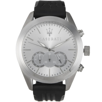 Maserati Traguardo R8871612012 Men's Silver Case Black Rubber Watch