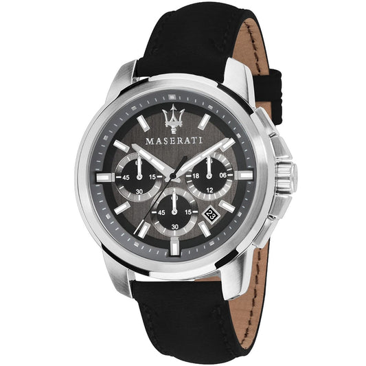 Maserati Successo R8871621006 Silver Gray Dial Leather Men's Watch