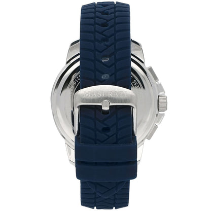 Maserati Successo R8871621013 Silver Dial Blue Rubber Men's Watch