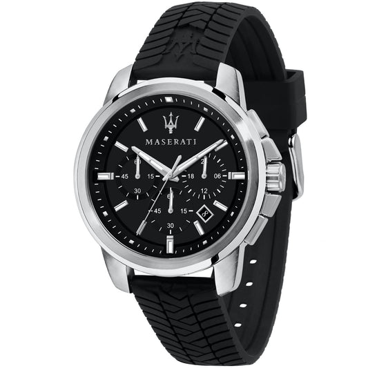 Maserati Successo R8871621014 Black Dial Rubber Men's Watch