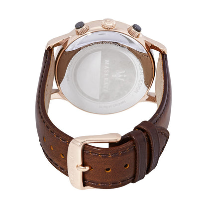 Maserati Ricordo R8871633002 Rose Gold Silver Dial Leather Men's Watch
