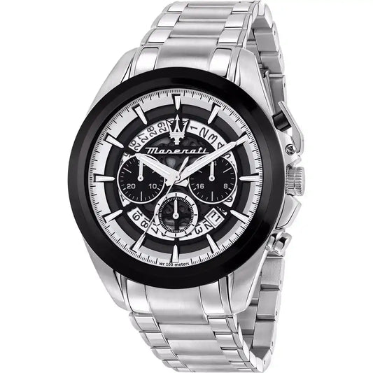 Maserati Traguardo R8873612059 Silver Black Skeleton Dial Metal Men's Watch