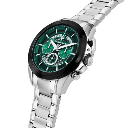 Maserati Traguardo R8873612060 Silver Green Skeleton Dial Metal Men's Watch