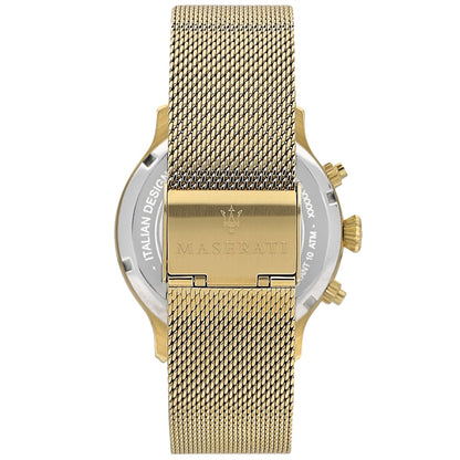 Maserati Epoca R8873618007 All Gold Black Sunray Dial Mesh Men's Watch