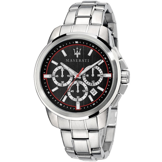 Maserati Successo R8873621009 Silver Black Racing Dial Metal Men's Watch