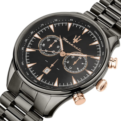 Maserati Traguardo R8873646001 Gunmetal Grey Rose Gold Men's Watch