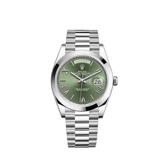 Rolex Day-Date Watch For Men - Olive Green Dial