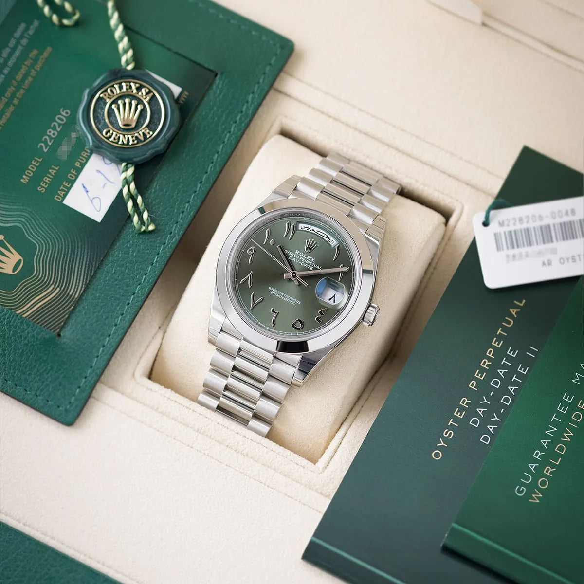 Rolex Arabic Numerals Watch Day Date For Men 228206