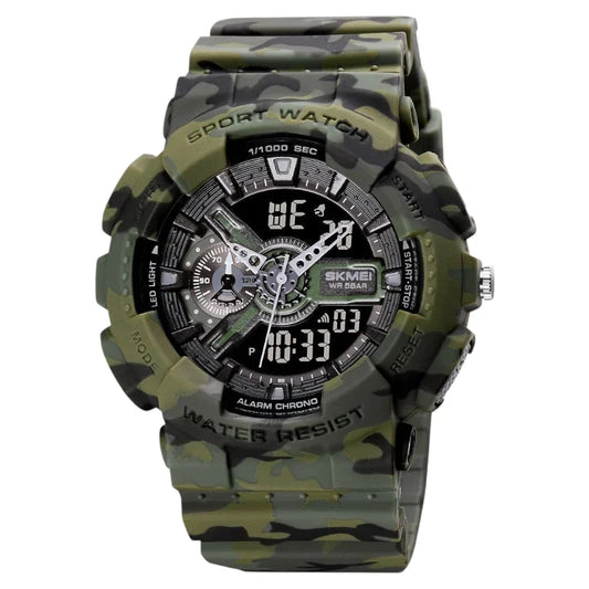 SKMEI 1688 Military Sport Watch Dual Display - Army Green