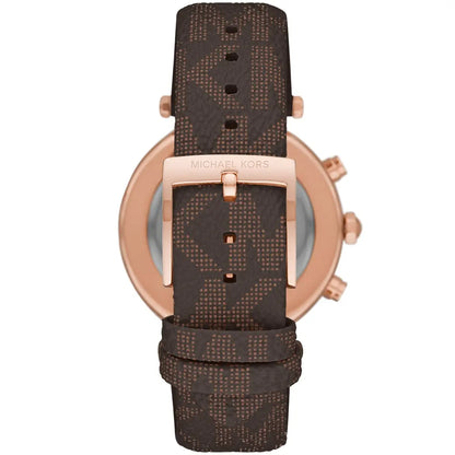 Michael Kors Parker MK6917 Rose Gold Watch with Brown MK Logo Strap