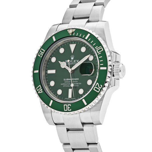 Rolex Submariner Watch For Men - Silver & Green