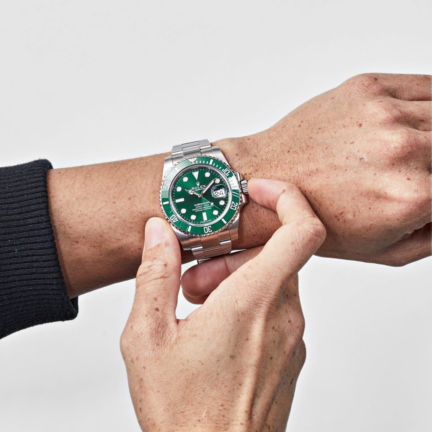 Rolex Submariner Watch For Men - Silver & Green