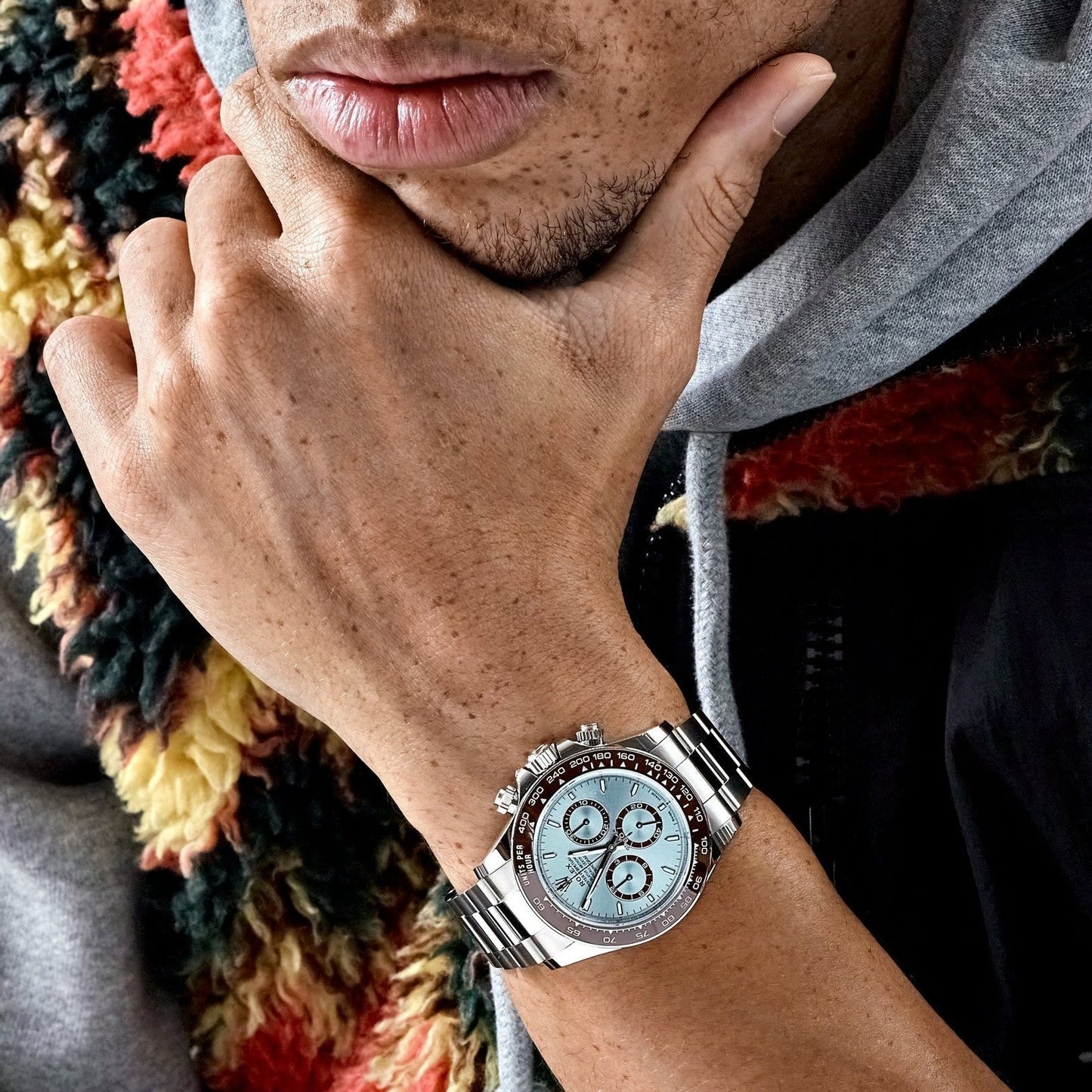 Rolex Cosmograph Daytona Watch For Men - Ice Blue Dial