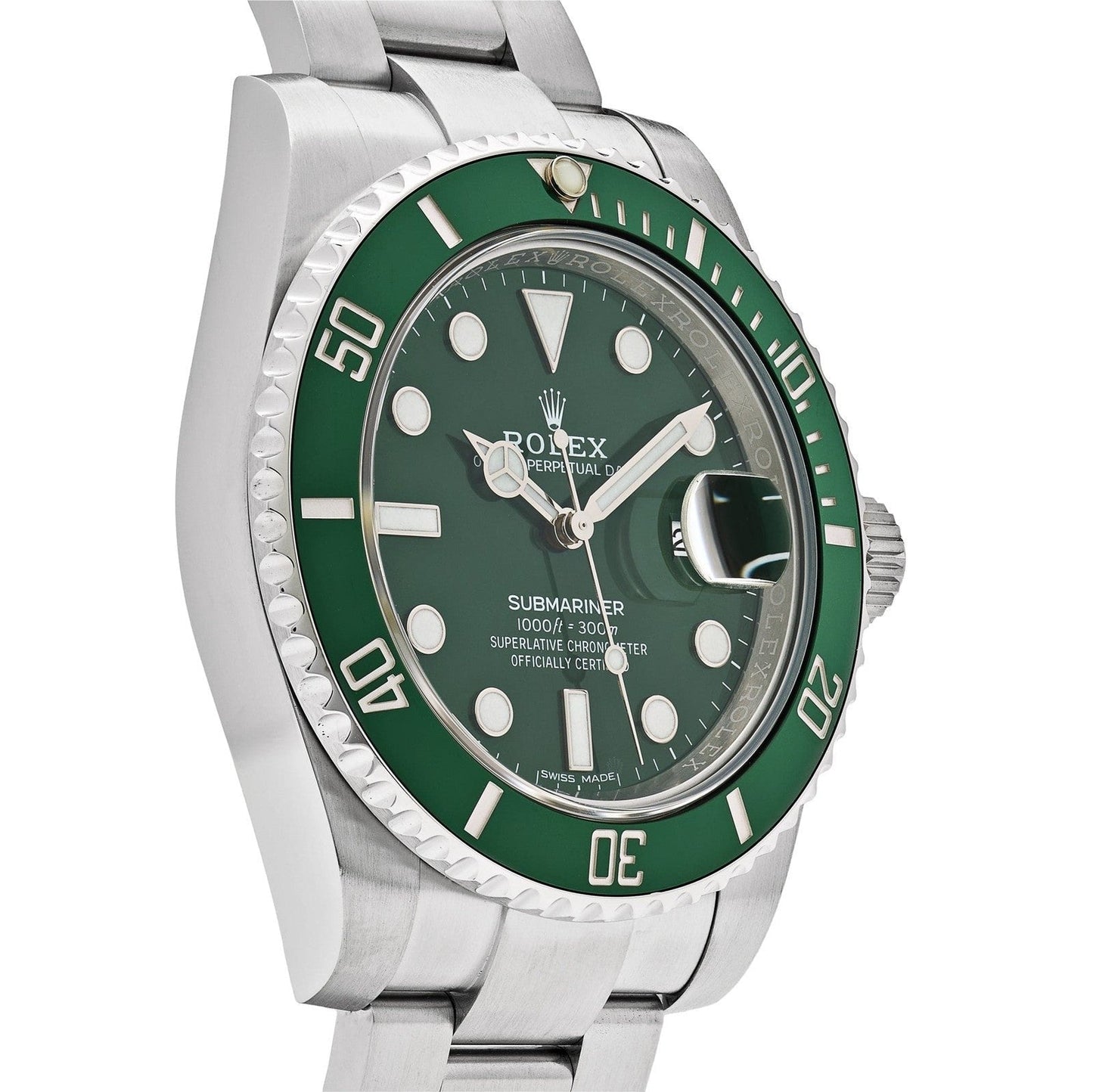 Rolex Submariner Watch For Men - Silver & Green