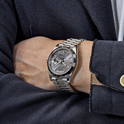 Rolex Day-Date Watch For Men - Grey Dial