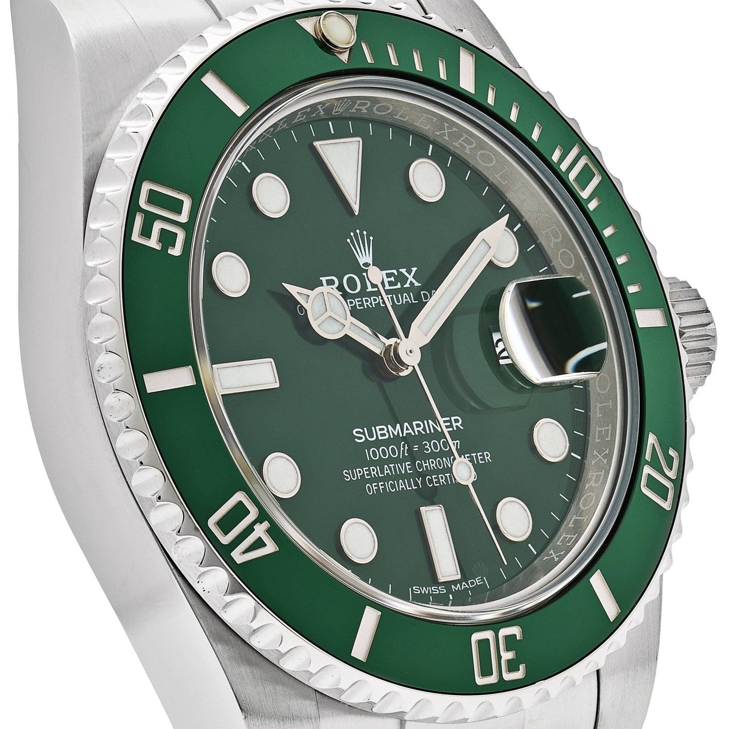 Rolex Submariner Watch For Men - Silver & Green