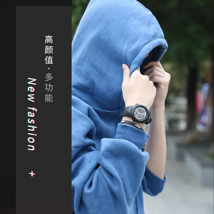 SKMEI 1068 ساعة يد رياضية رقميه اسود مع احمر متعددة الوظائف مقاومة للماء