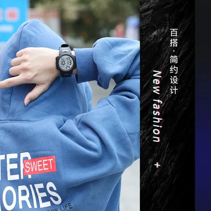 SKMEI 1068 ساعة يد رياضية رقميه اسود مع احمر متعددة الوظائف مقاومة للماء