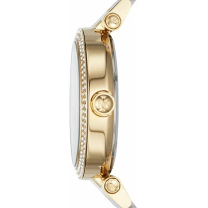 Michael Kors Parker MK6313 Gold-Tone Watch with White Acetate Links