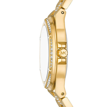 Michael Kors Lennox MK7361 Gold-Tone Watch with Pavé Crystal Bracelet