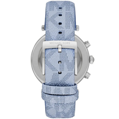 Michael Kors Parker MK6936 Silver Watch with Light Blue Genuine Leather Strap