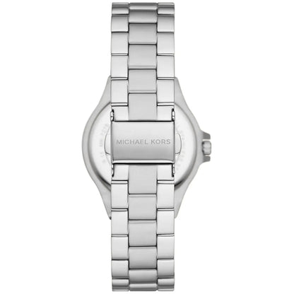 Michael Kors Lennox MK7280 Silver Watch with Crystal Bezel and Silver Dial