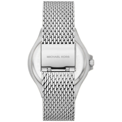 Michael Kors Lennox MK7337 Silver-Tone Watch with Mesh Bracelet and Crystal Bezel