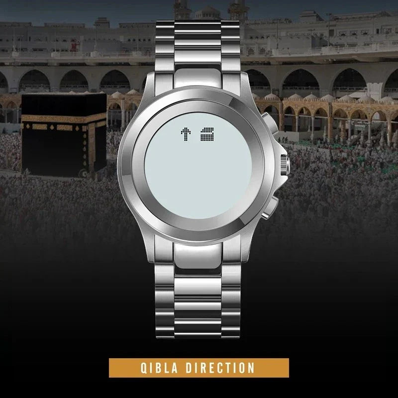 Skmei 2270 ساعة الحرمين مواقيت الصلاة فضي مع ذهبي