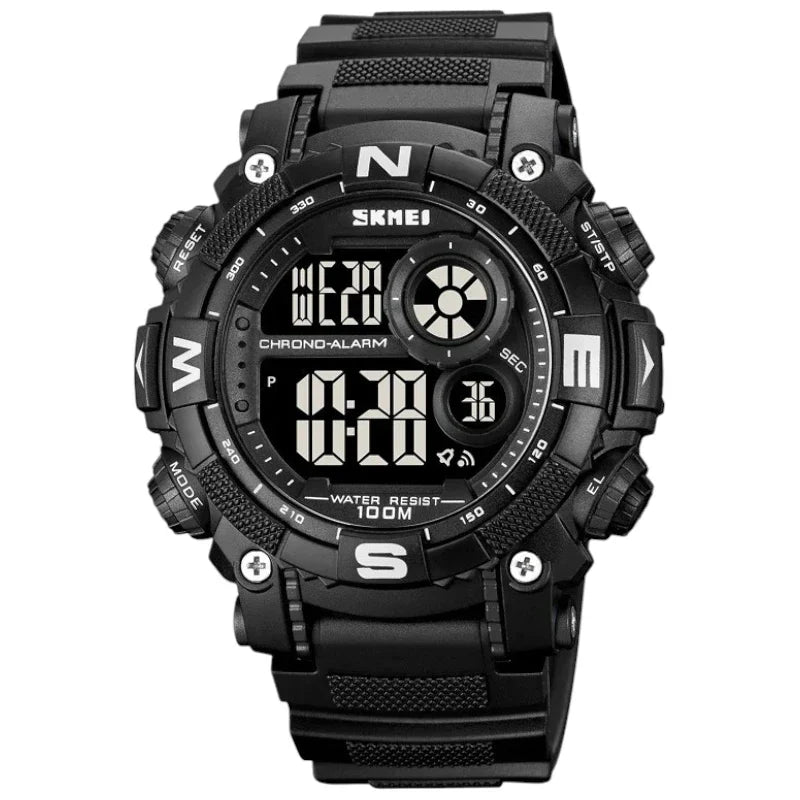 SKMEI 1887 Sports watche Alarm Full Black