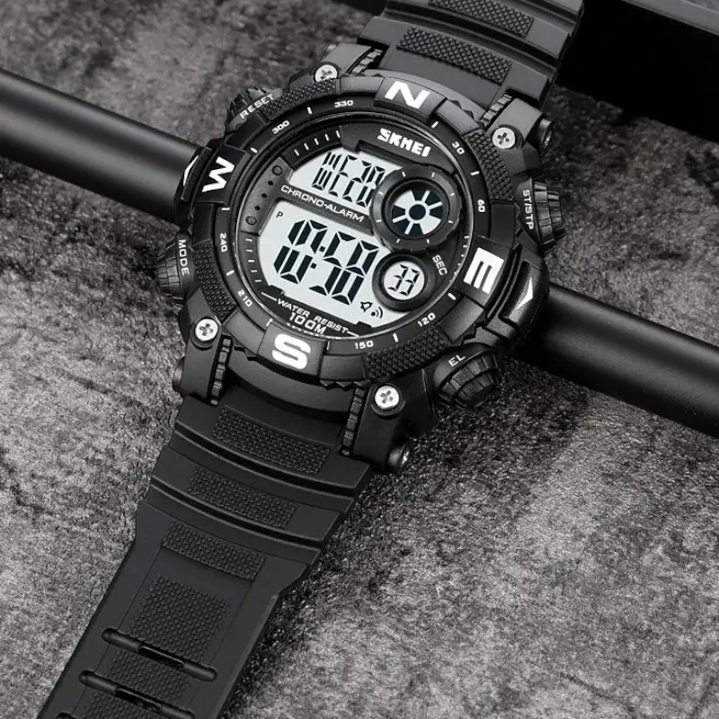 SKMEI 1887 Sports watche Alarm Full Black