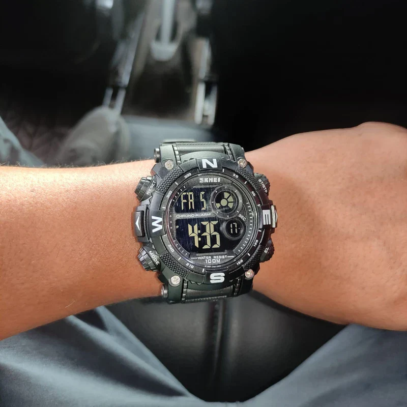 SKMEI 1887 Sports watche Alarm Full Black