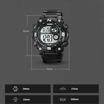 SKMEI 1887 Sports watche Alarm Full Black