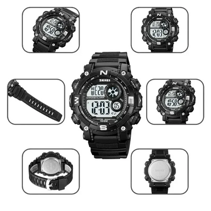 SKMEI 1887 Sports watche Alarm Full Black